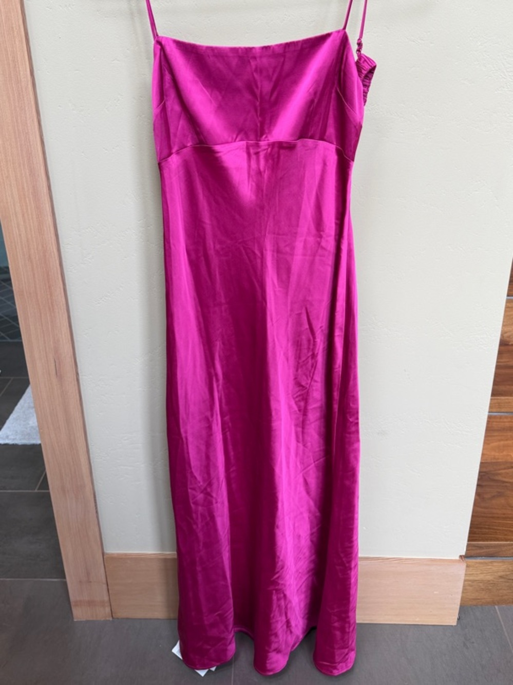 Fuchsia Satin Slip Dress
